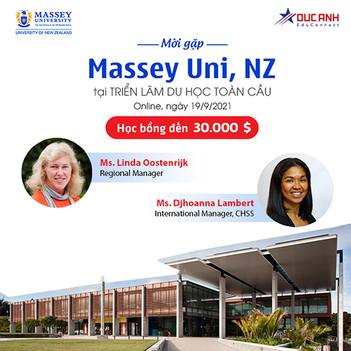 Mời gặp Massey Uni, NZ: “Trường Top – Đa ngành – Dễ tìm việc” tại Triển lãm du học