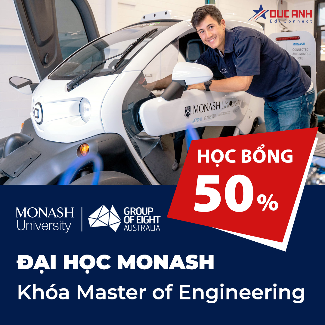 Học bổng 50% khóa Master of Engineering của Đại học Monash